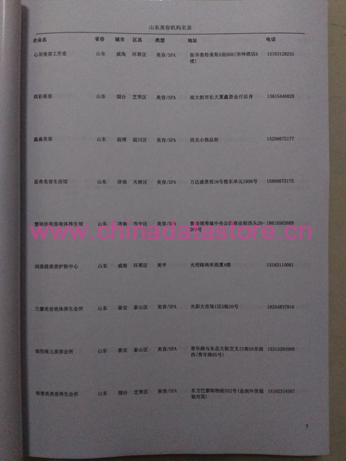 山東美容院企業黃頁收錄了最新的山東美容院企業名單，具有極高的營銷價值，實實在在提高銷售業績