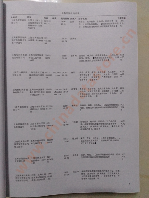 上海美容院企業黃頁收錄了最新的上海美容院企業名單,具有極高的營銷價值,實實在在提高銷售業績